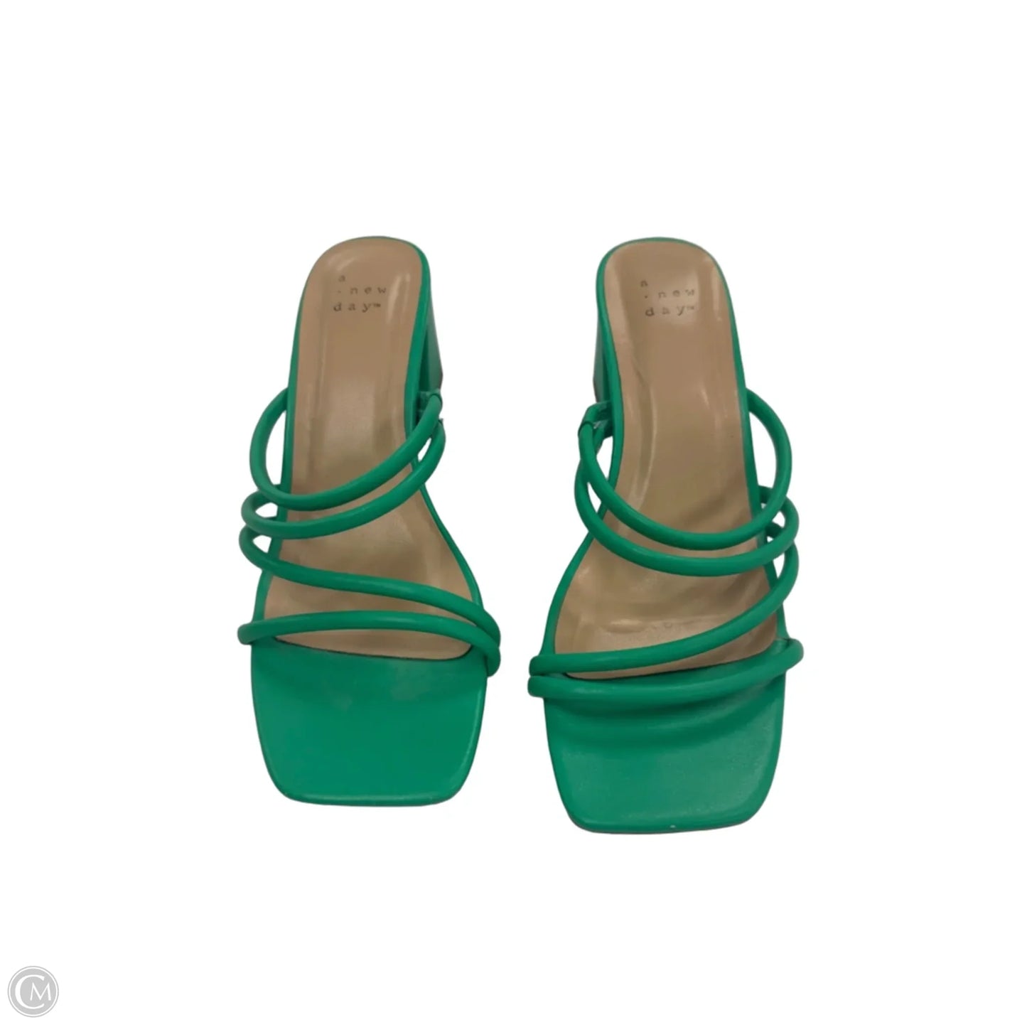 Sandals Heels Block By A New Day In Green, Size: 7.5