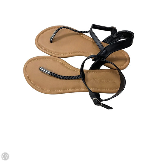 Sandals Flats By Wild Diva In Black & Tan, Size: 6