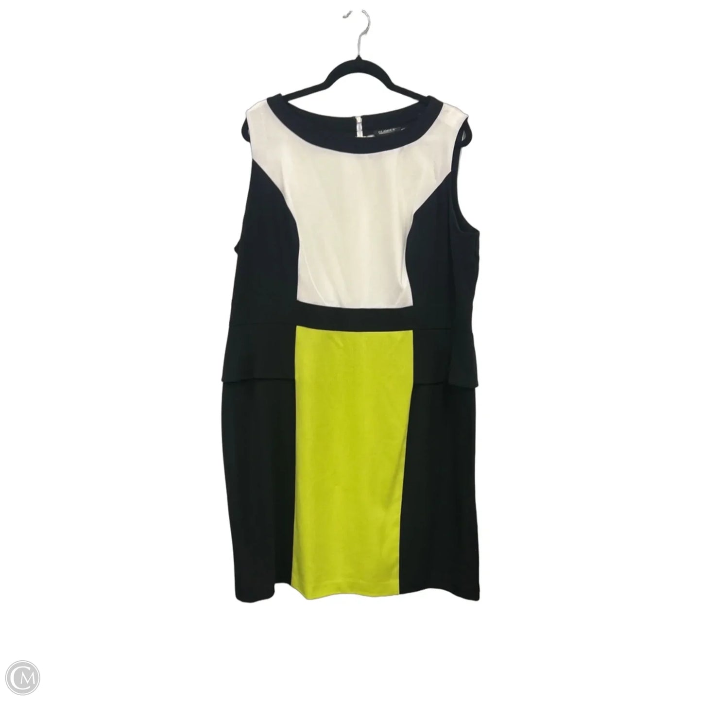 Dress Casual Midi By Glamour In Black & Green, Size: 18
