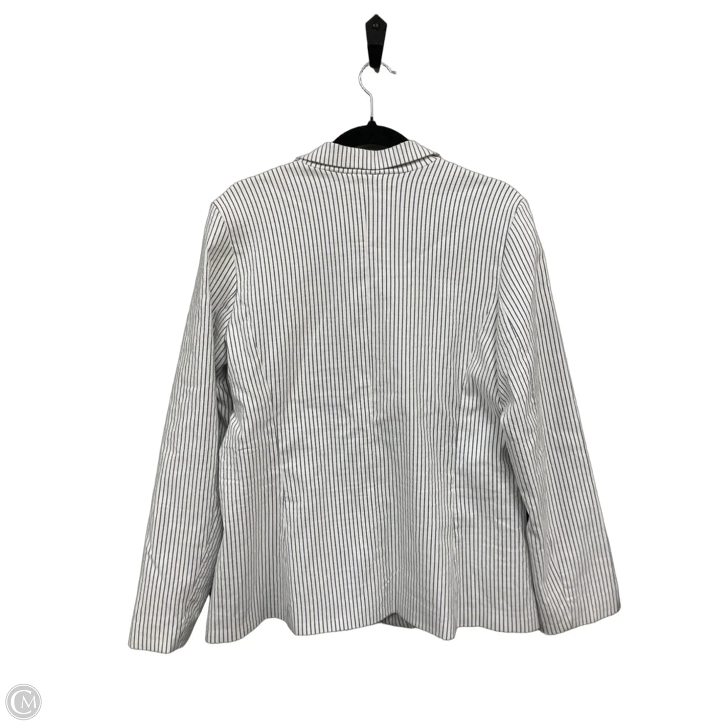 Blazer By Clothes Mentor In Blue & White, Size: L