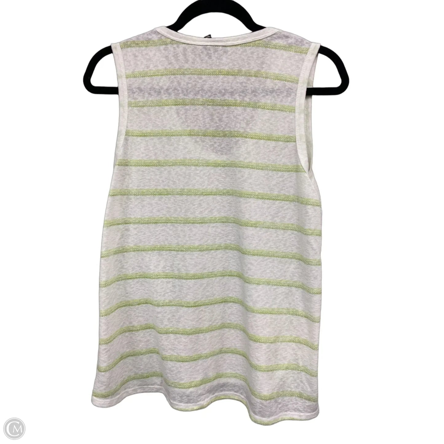 Top Sleeveless By Bobeau In Green & White, Size: M