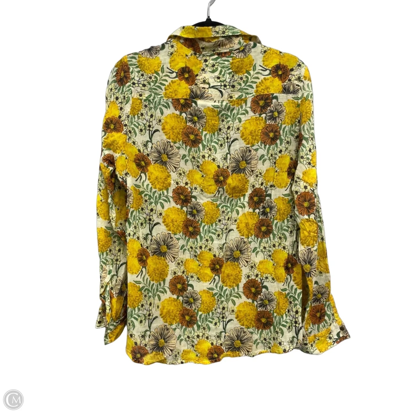Top Long Sleeve By Clothes Mentor In Cream & Yellow, Size: Xl