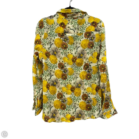 Top Long Sleeve By Clothes Mentor In Cream & Yellow, Size: Xl
