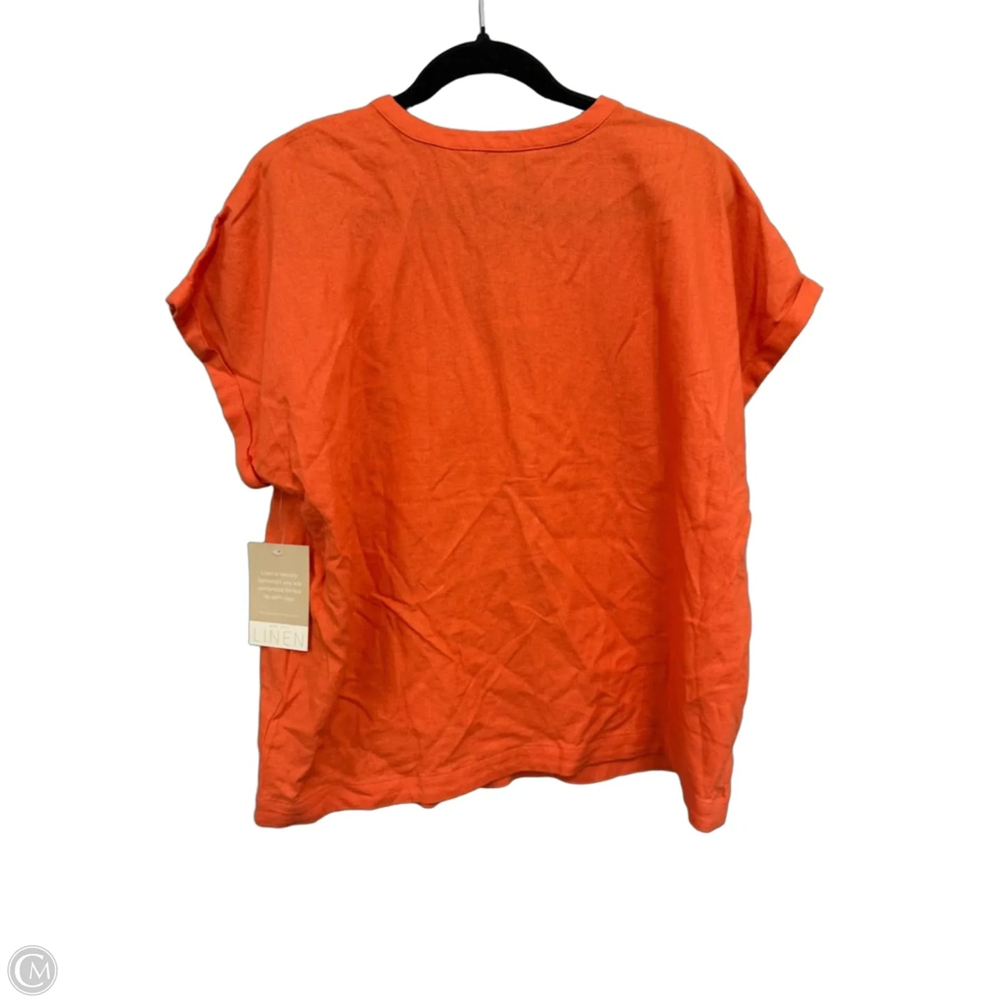 Top Short Sleeve By Calligraphie In Orange, Size: L