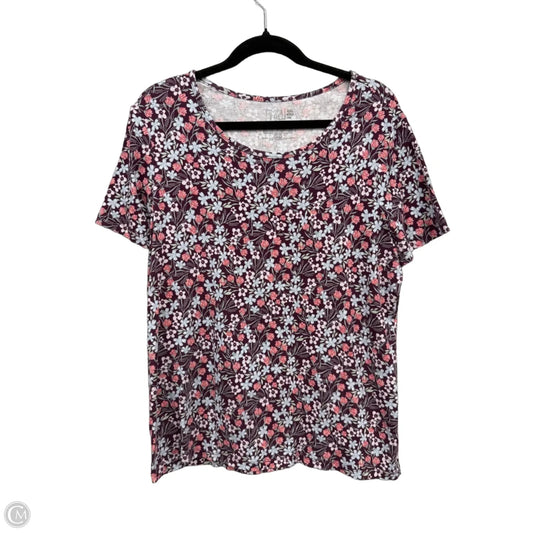 Top Short Sleeve Basic By Time And Tru In Blue & Pink, Size: Xxl