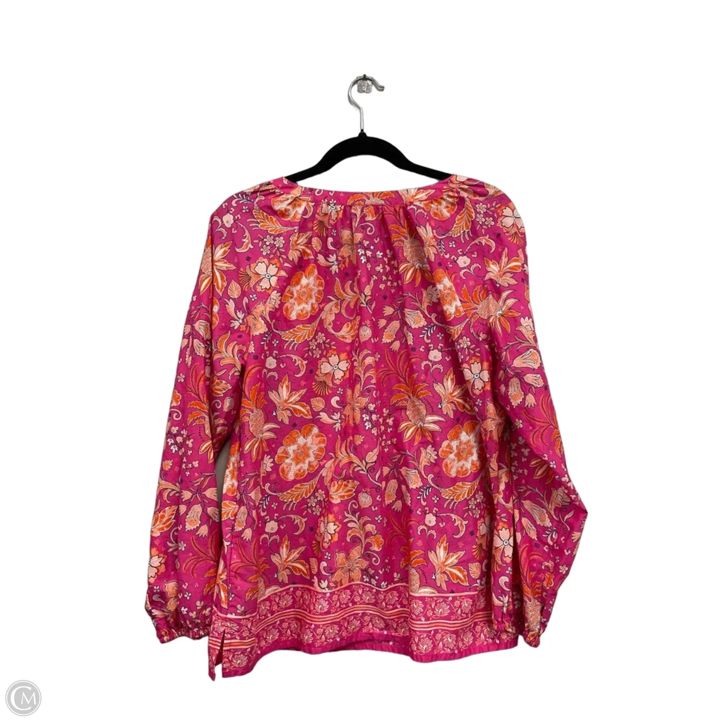 Top Long Sleeve By Talbots In Orange & Pink, Size: L