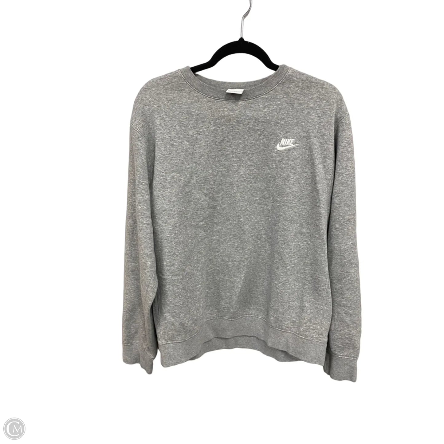 Sweatshirt Crewneck By Nike Apparel In Grey, Size: M