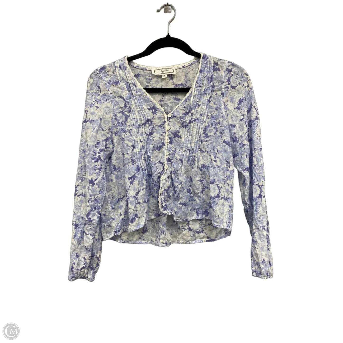 Top Long Sleeve By Hippie Rose In Blue & White, Size: S