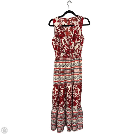 Dress Casual Maxi By Lapis In Cream & Red, Size: L