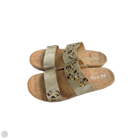 Sandals Heels Platform By Korks In Cream & Yellow, Size: 8