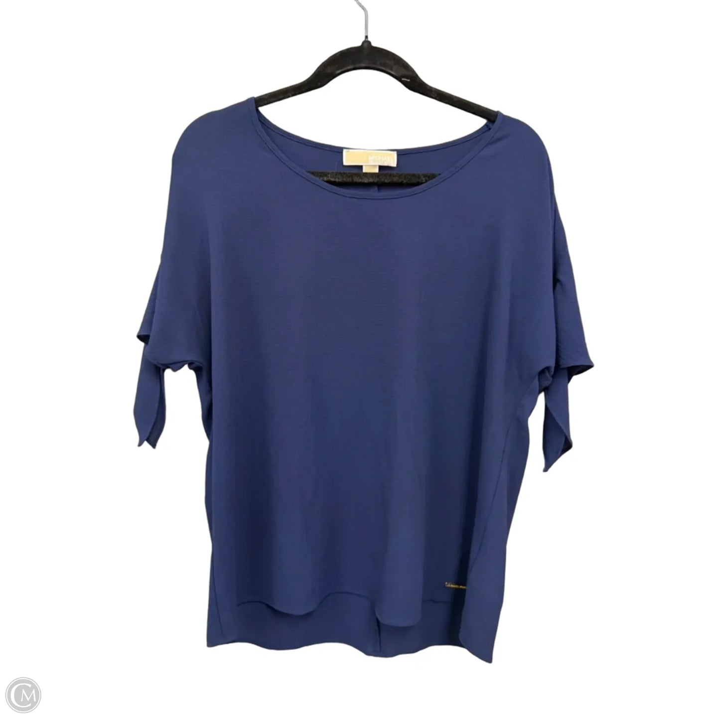 Blouse Short Sleeve By Michael By Michael Kors In Navy, Size: M