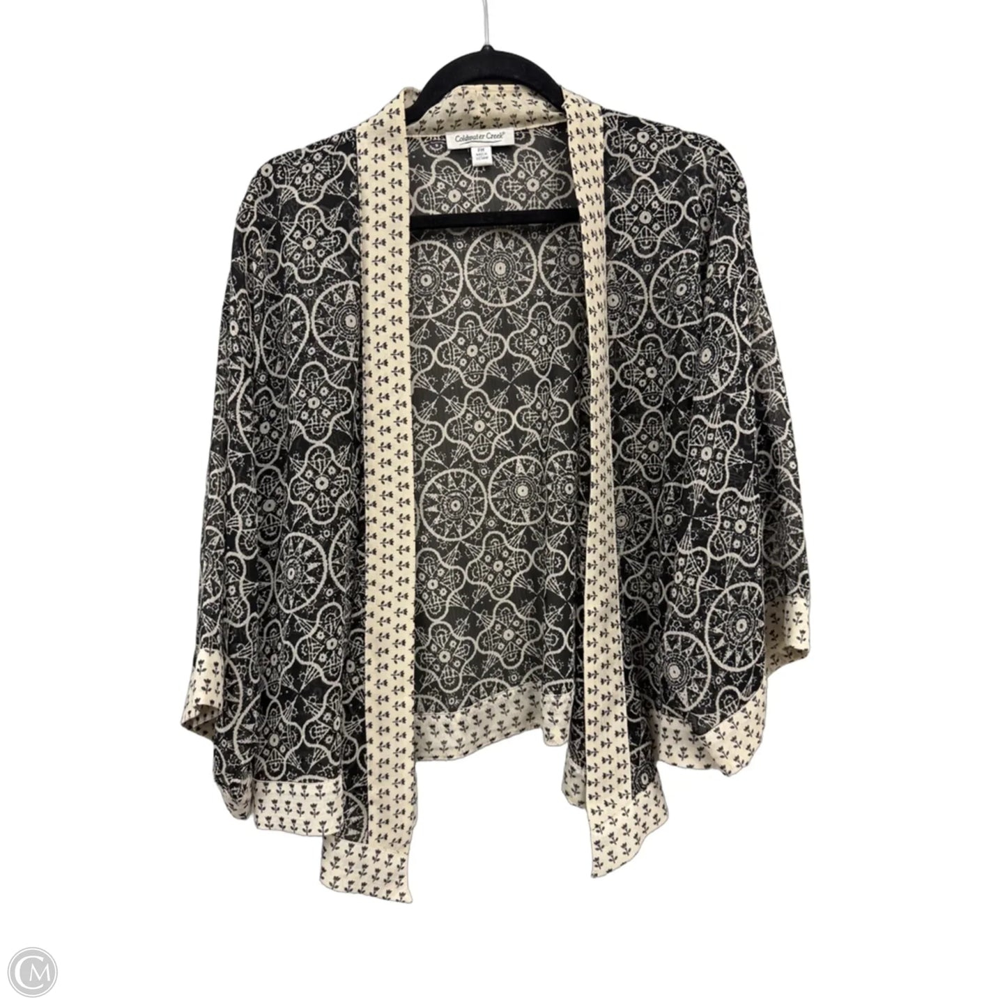 Kimono By Coldwater Creek In Black & Cream, Size: Mp