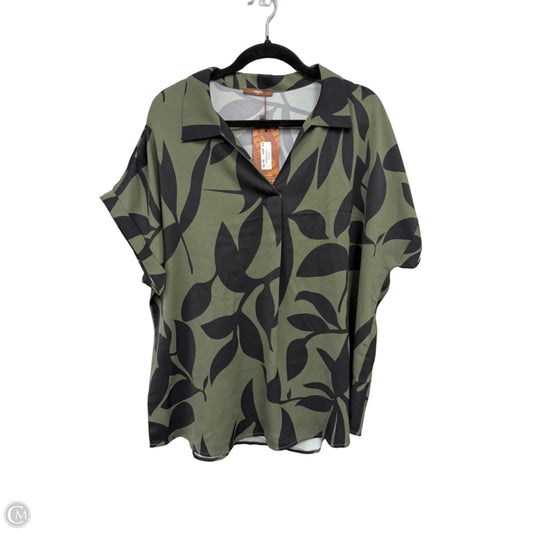 Top Short Sleeve By Clothes Mentor In Black & Green, Size: Xxl