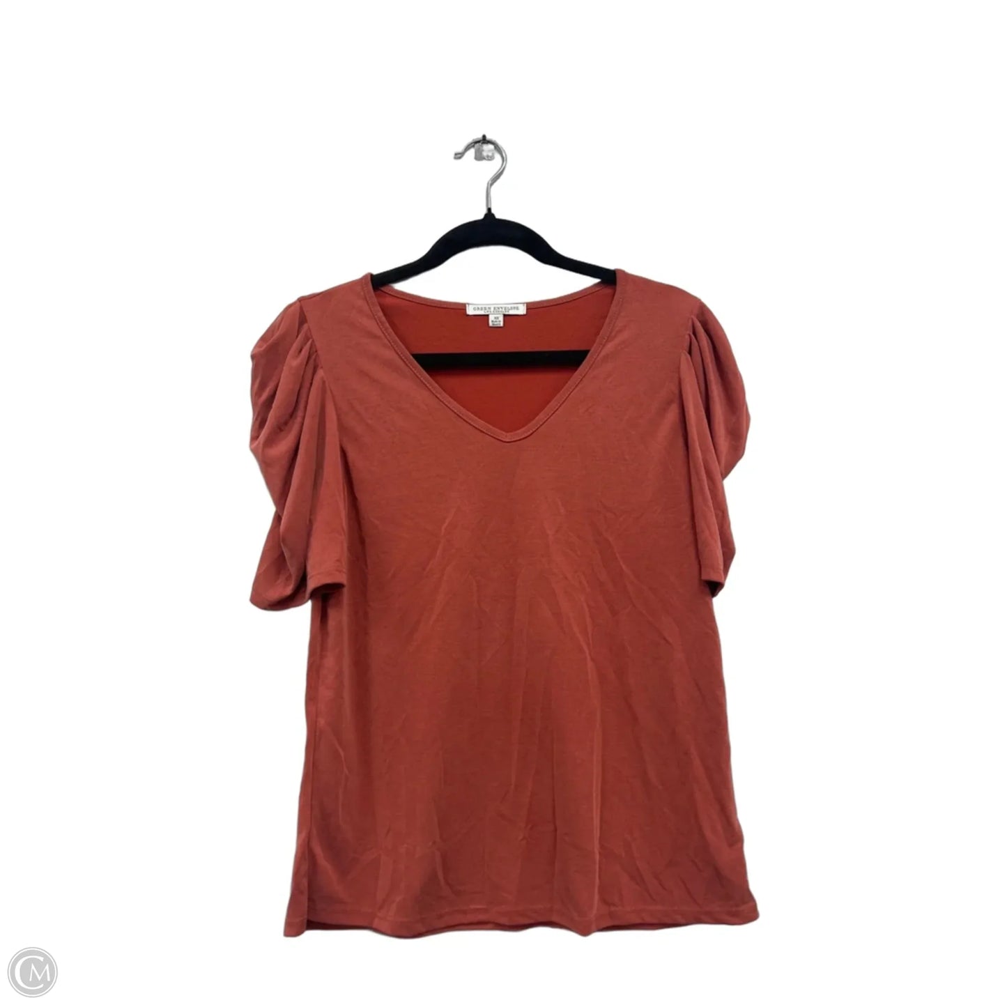 Top Short Sleeve By Green Envelope In Orange, Size: Xs