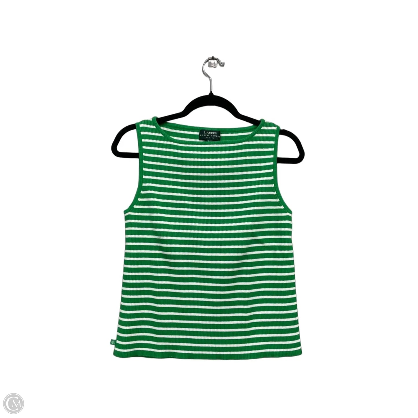 Top Sleeveless By Ralph Lauren In Green & White, Size: Lp