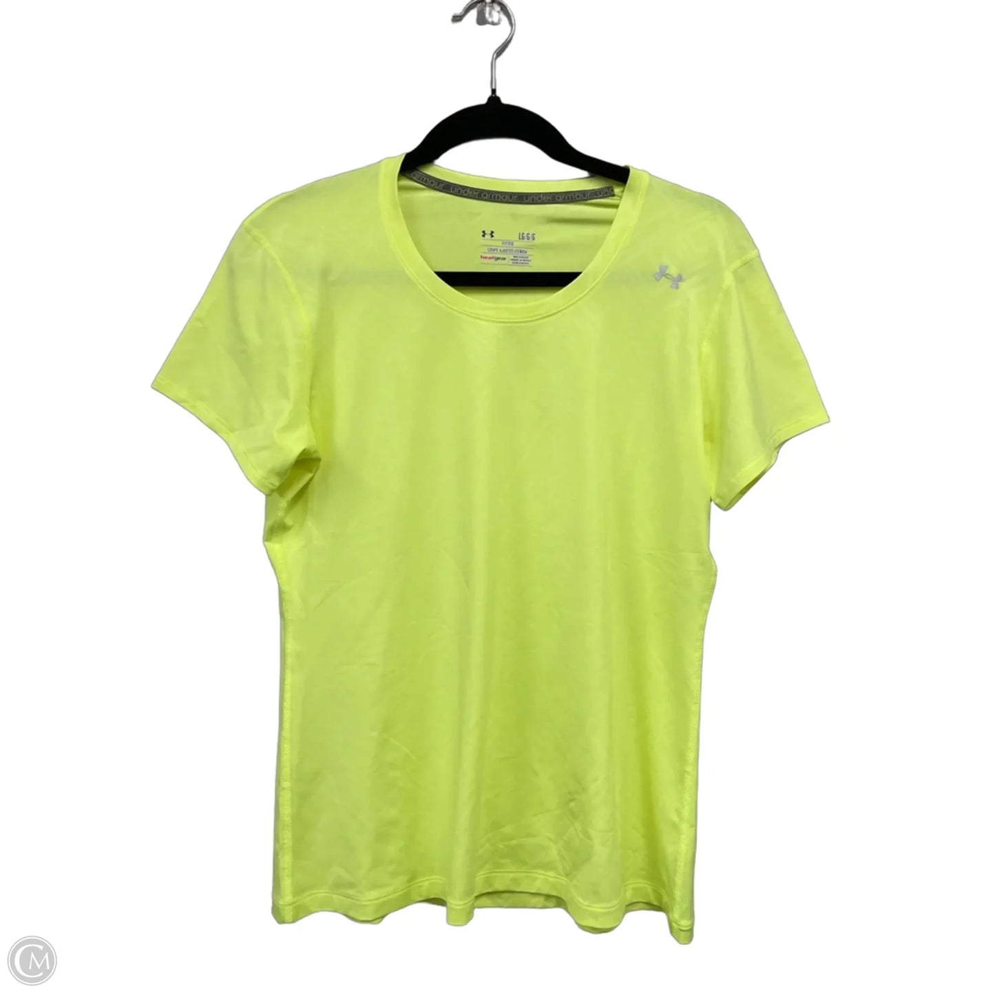 Athletic Top Short Sleeve By Under Armour In Yellow, Size: L