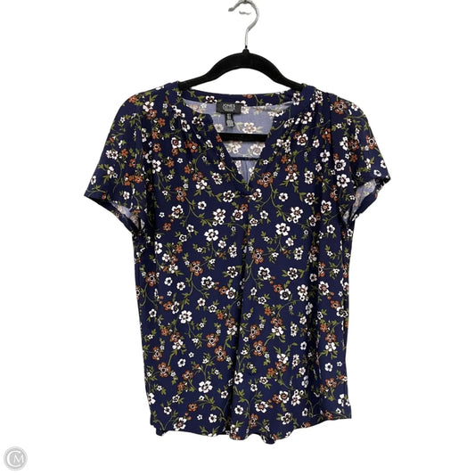 Top Short Sleeve By Jones New York In Blue & Brown, Size: S