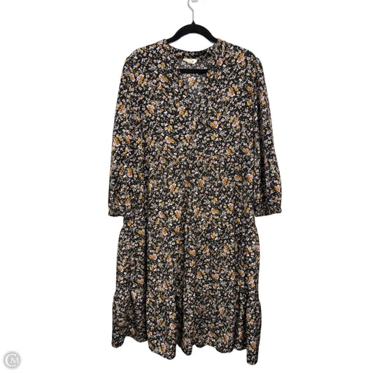 Dress Casual Midi By Entro In Black & Green, Size: L