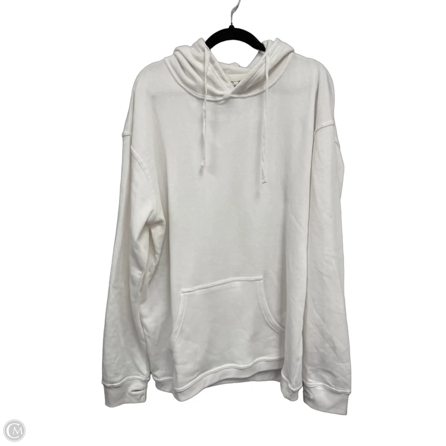 Sweatshirt Hoodie By Clothes Mentor In White, Size: 2x