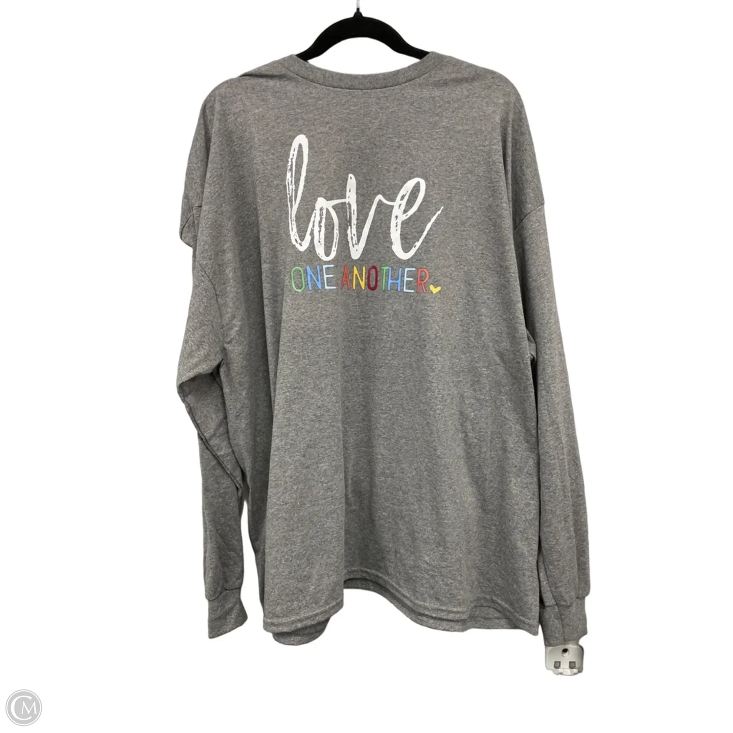 Top Long Sleeve Basic By Gildan In Grey, Size: 3x