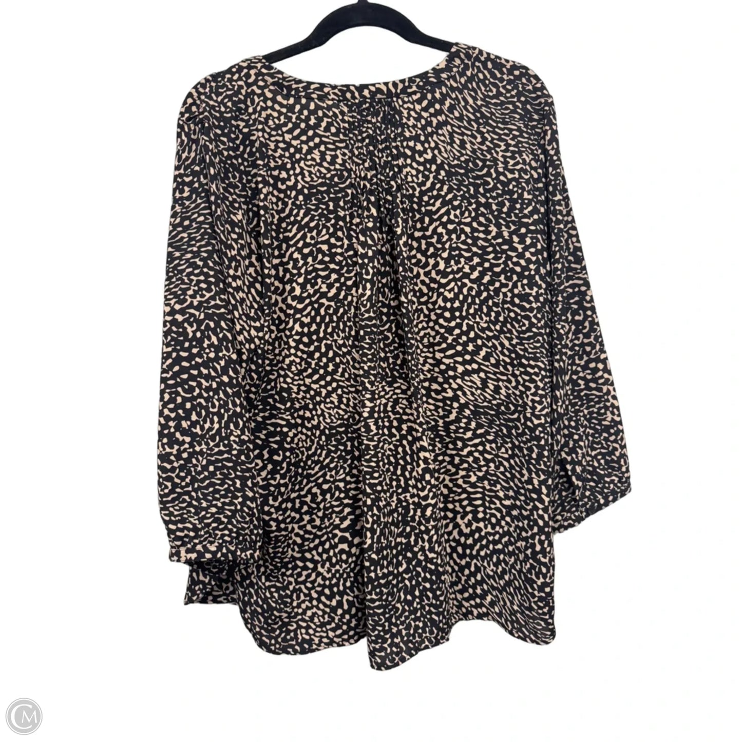 Blouse 3/4 Sleeve By Clothes Mentor In Black & Cream, Size: L