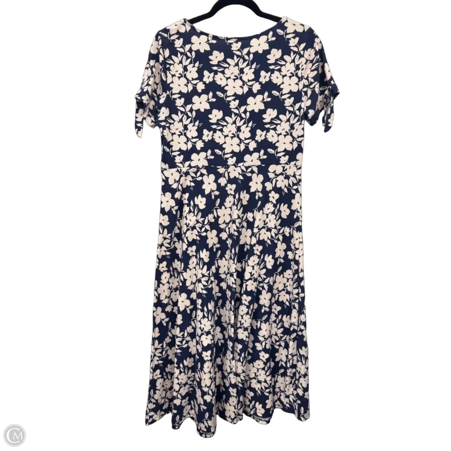 Dress Casual Midi By Croft And Barrow In Blue & White, Size: M