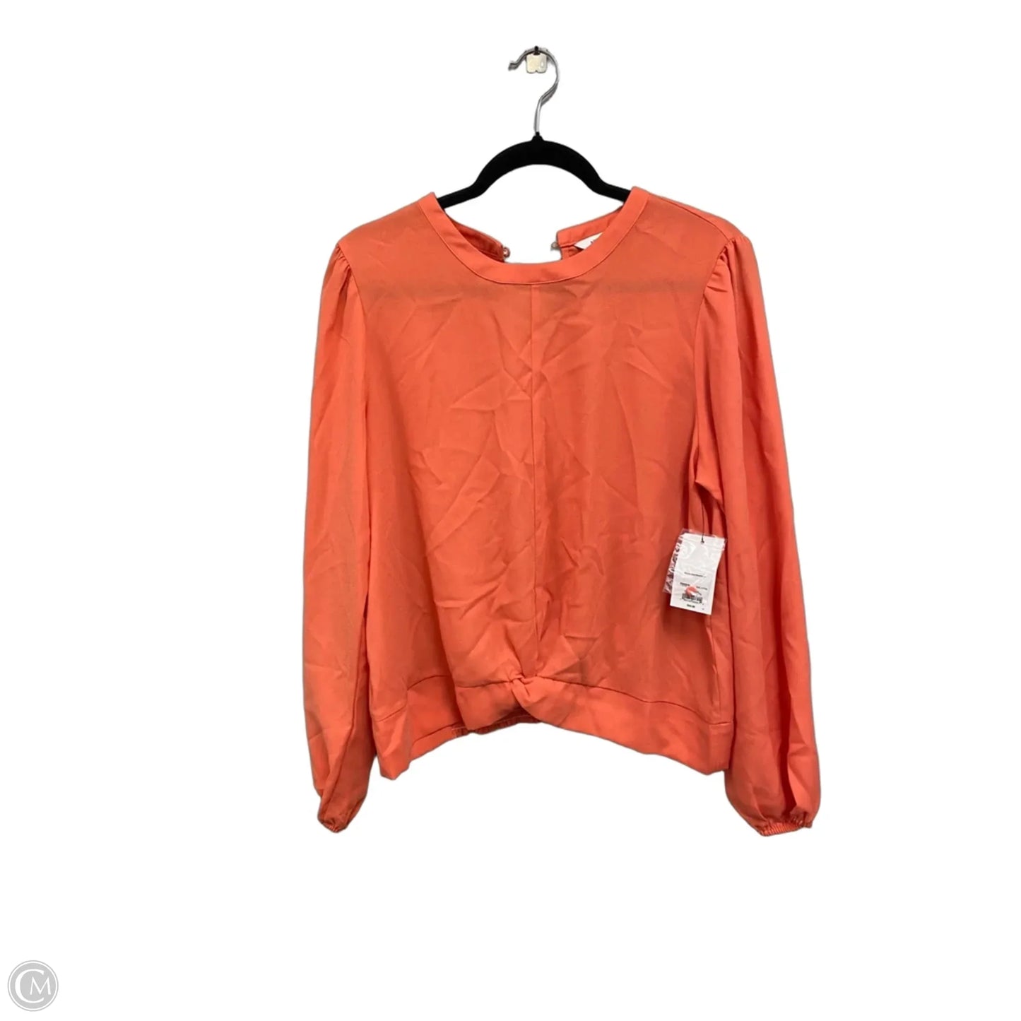 Blouse Long Sleeve By Nine West In Orange, Size: L