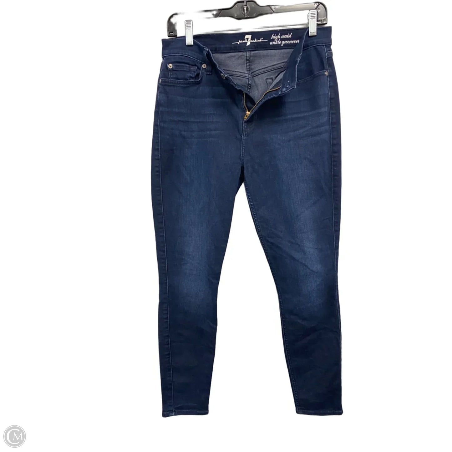 Jeans Skinny By 7 For All Mankind In Blue Denim, Size: 8