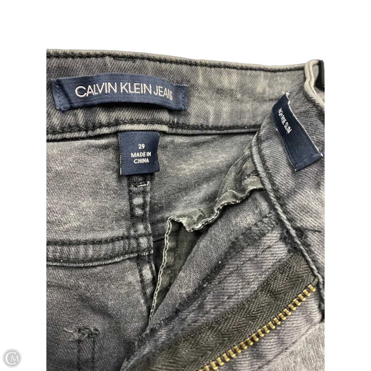 Jeans Skinny By Calvin Klein In Grey, Size: 8