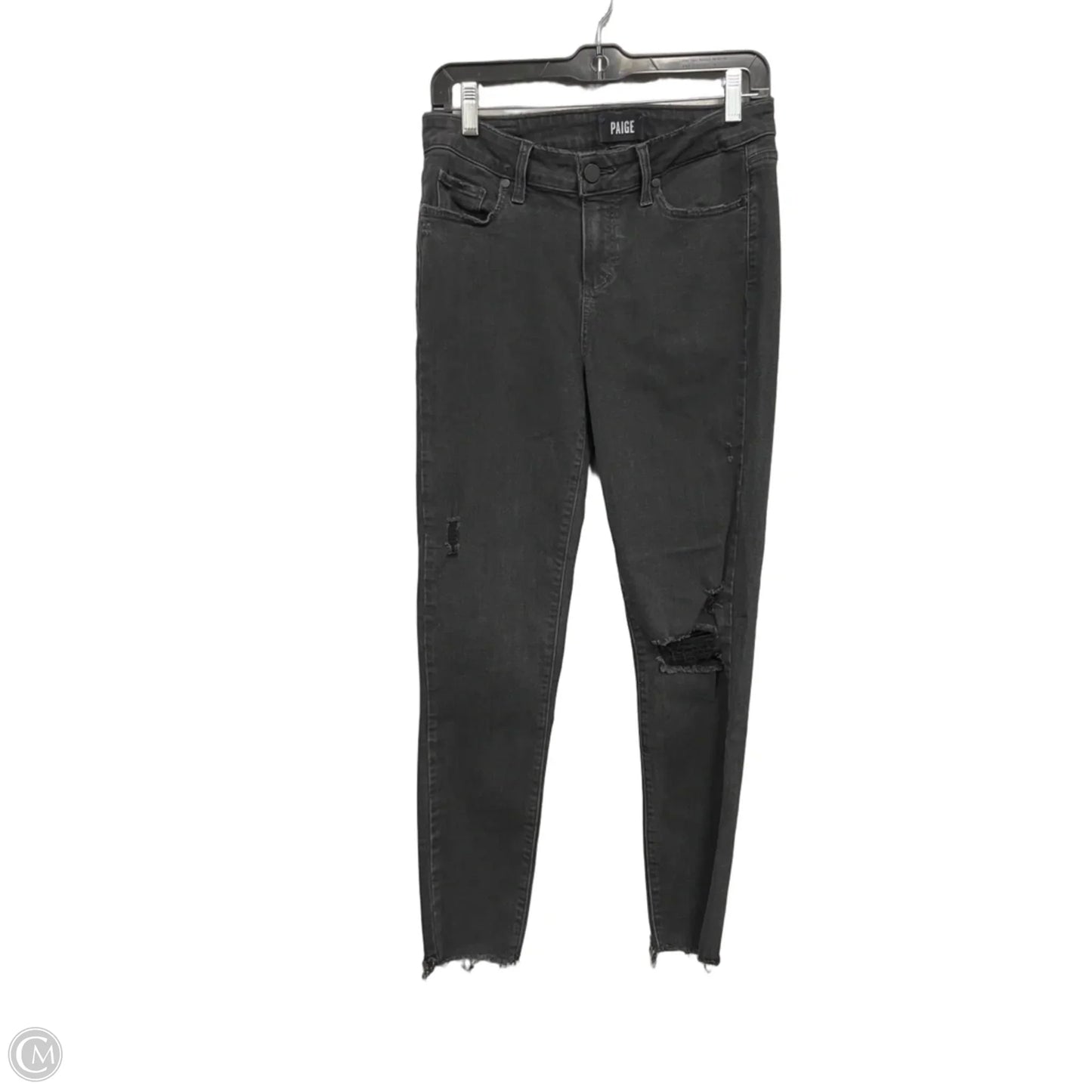 Jeans Skinny By Paige In Black Denim, Size: 8