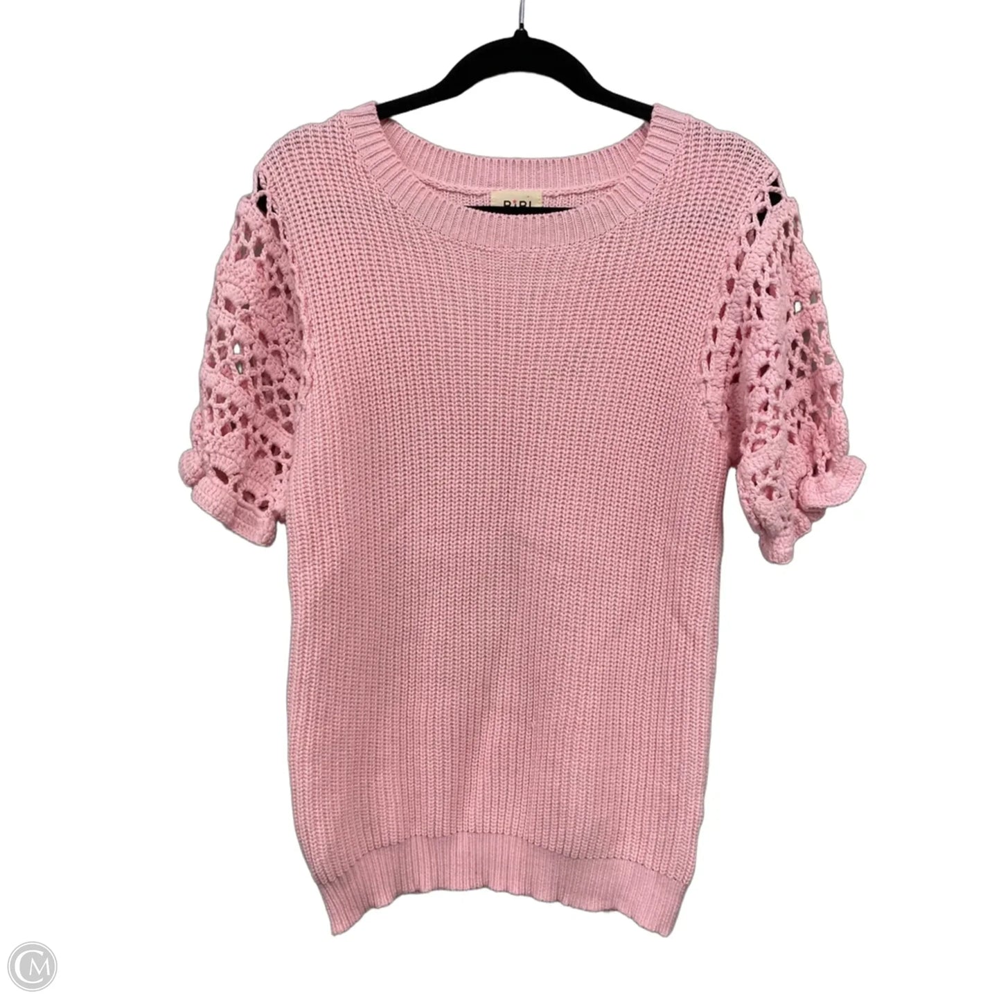 Sweater Short Sleeve By Bibi In Pink, Size: Xl