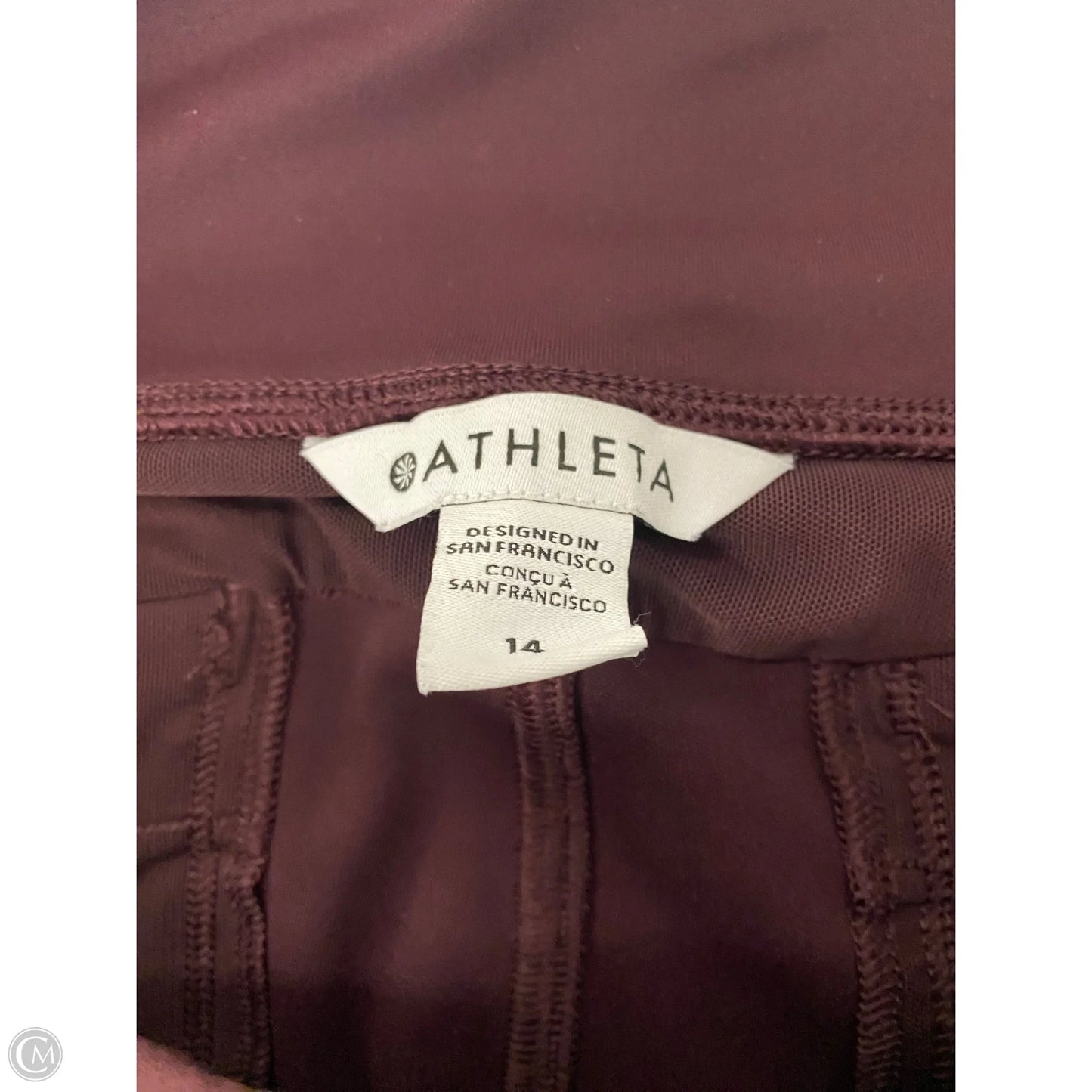 Athletic Pants By Athleta In Maroon, Size: 14