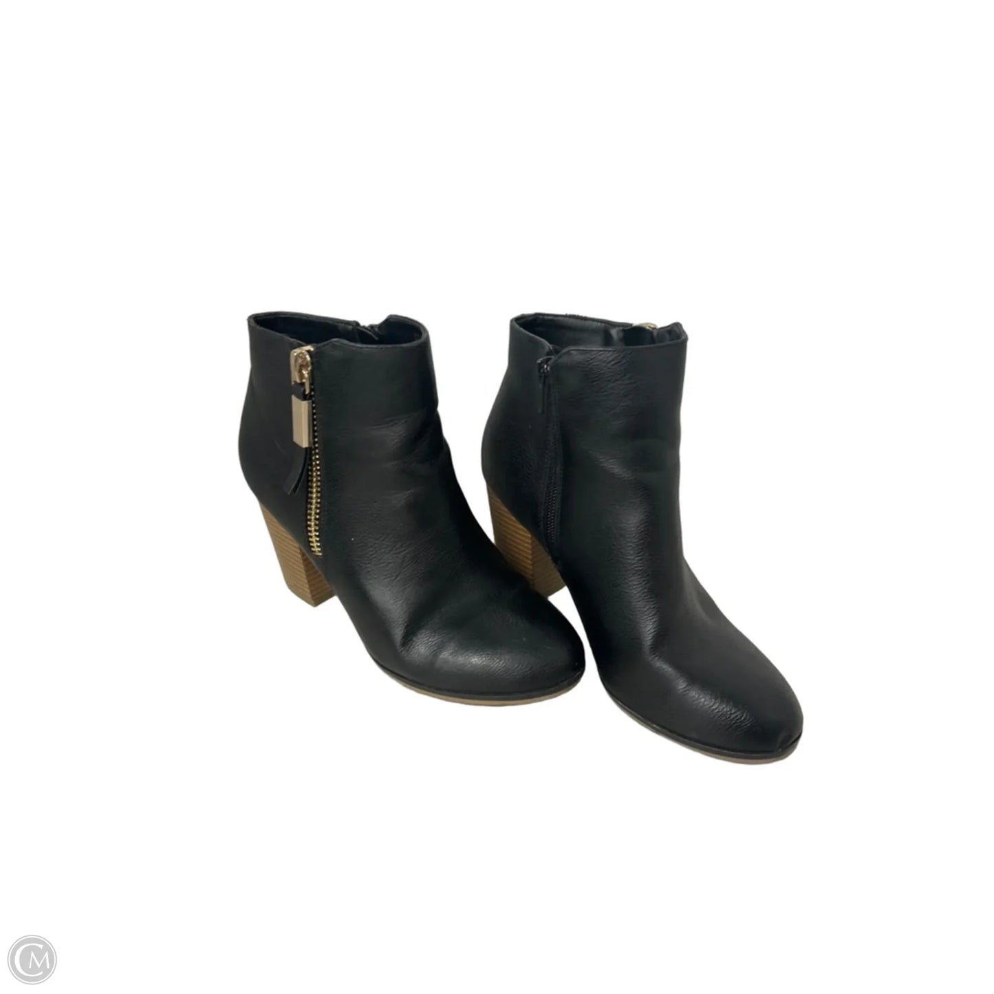 Boots Ankle Heels By Clothes Mentor In Black, Size: 6.5