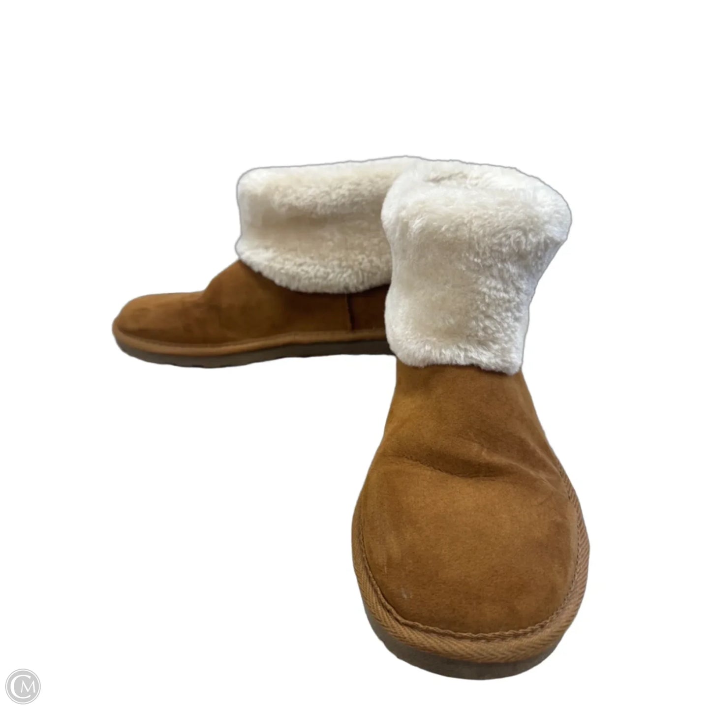 Boots Ankle Flats By Arizona In Brown & Cream, Size: 9