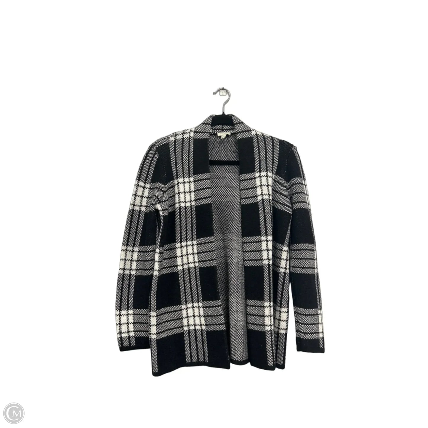 Sweater Cardigan By Talbots In Black & White, Size: Sp