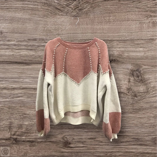 Sweater By Pol In Pink & Yellow, Size: L