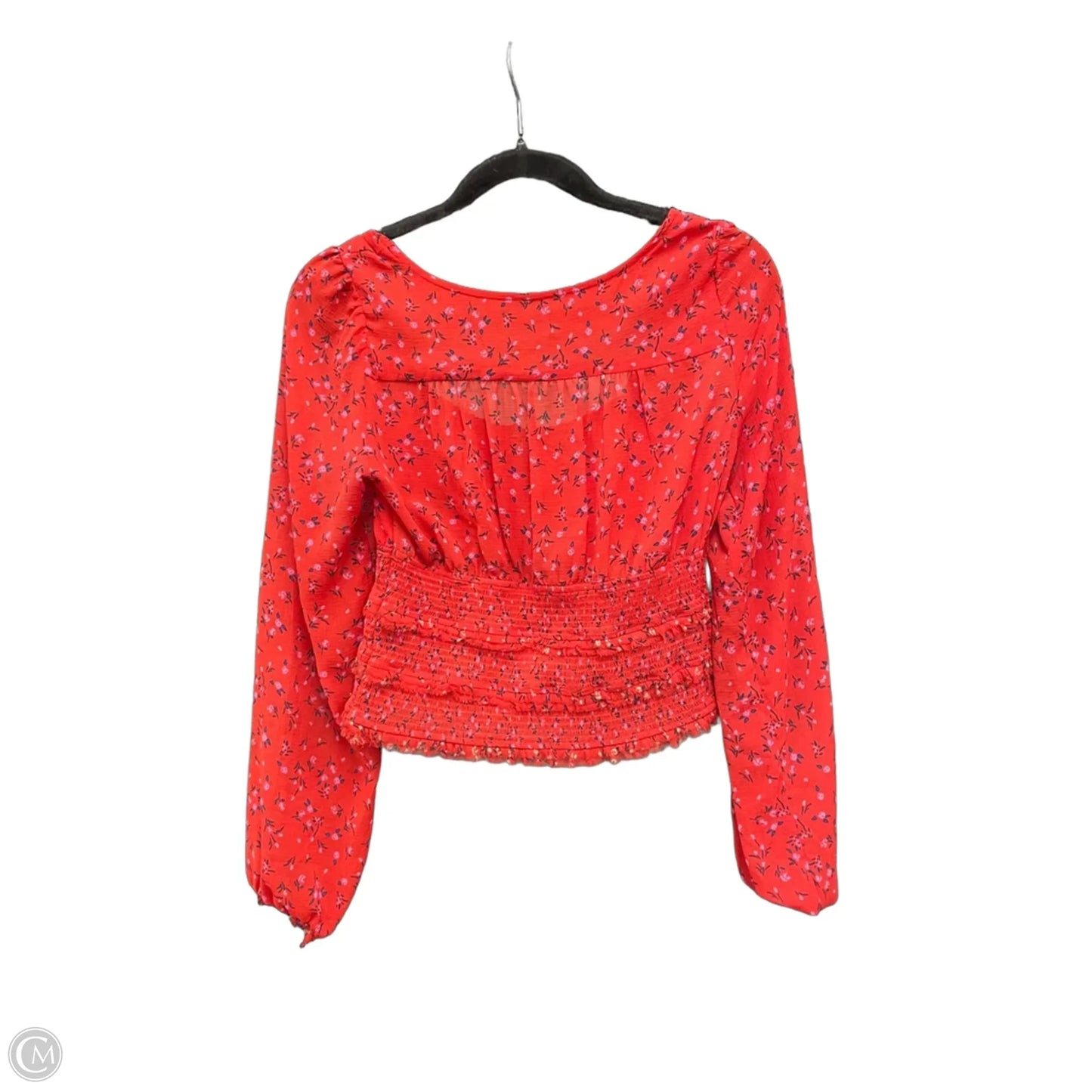Blouse Long Sleeve By Free People In Purple & Red, Size: S