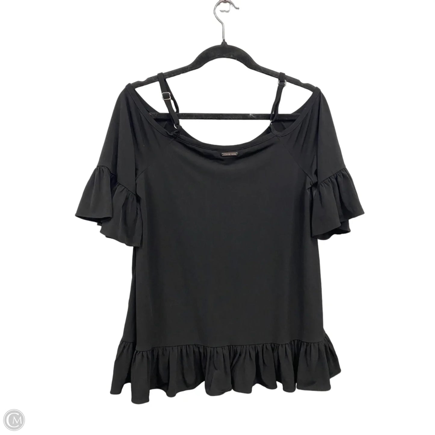 Blouse Short Sleeve By Michael By Michael Kors In Black, Size: M