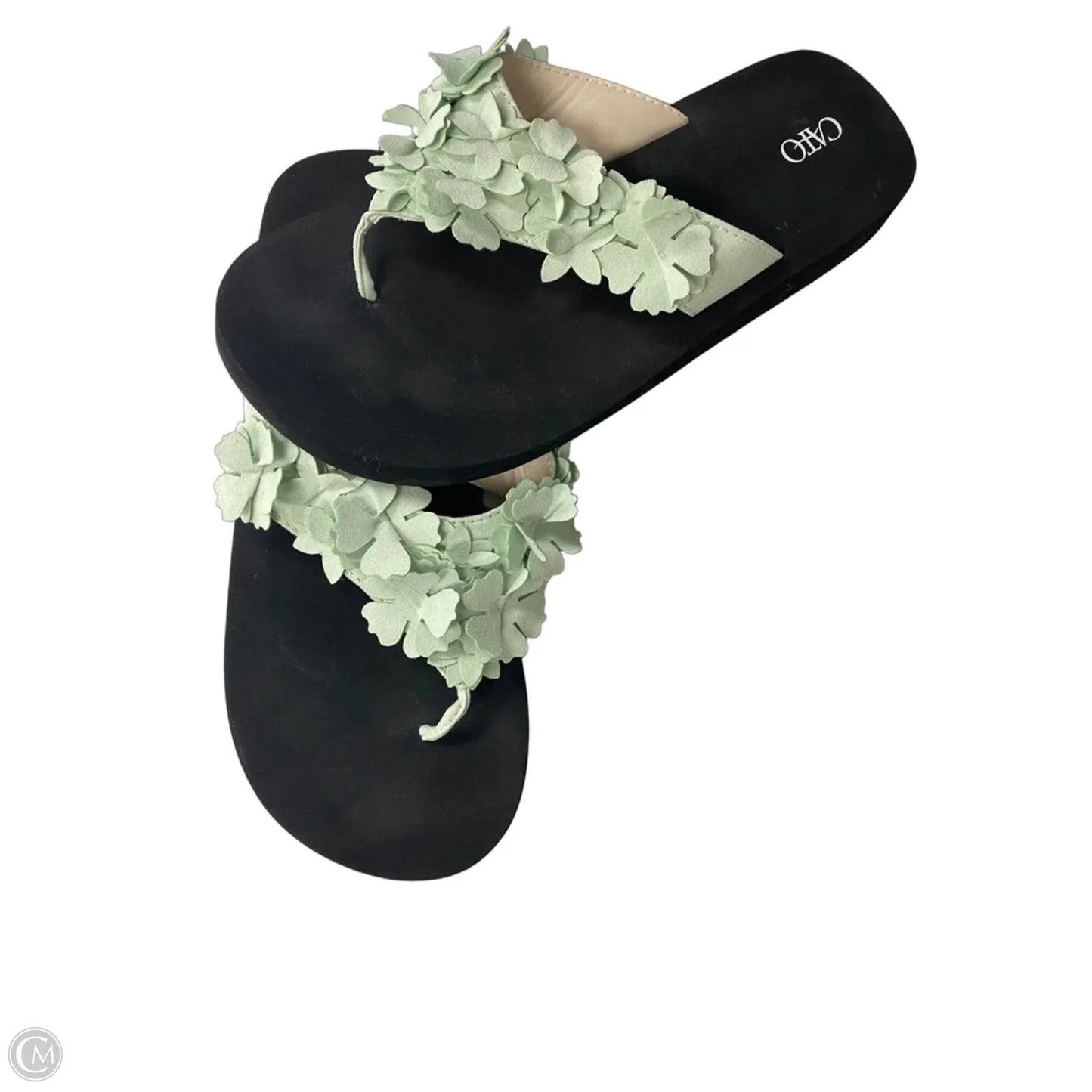Sandals Flip Flops By Cato In Green, Size: 10
