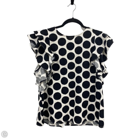 Blouse Short Sleeve By Who What Wear In Blue & Cream, Size: L