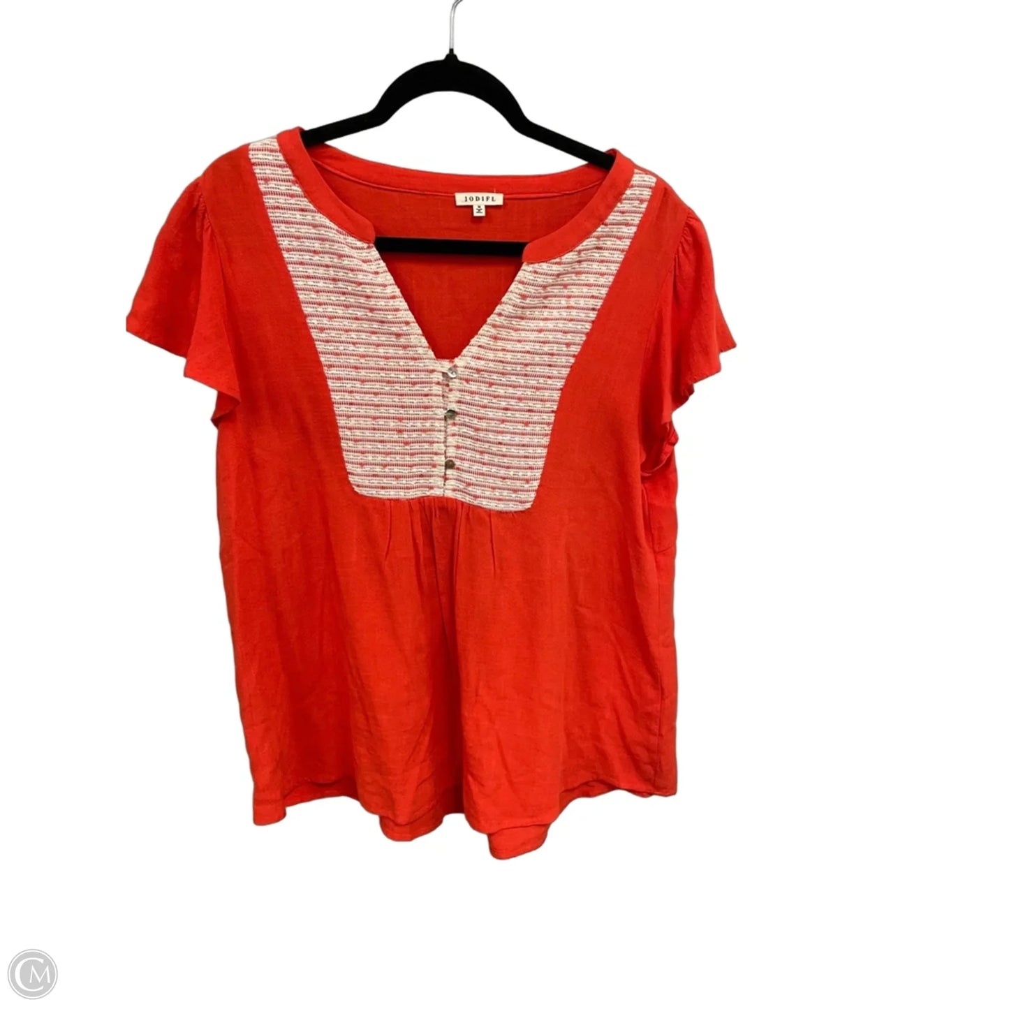 Top Short Sleeve By Jodifl In Orange, Size: M
