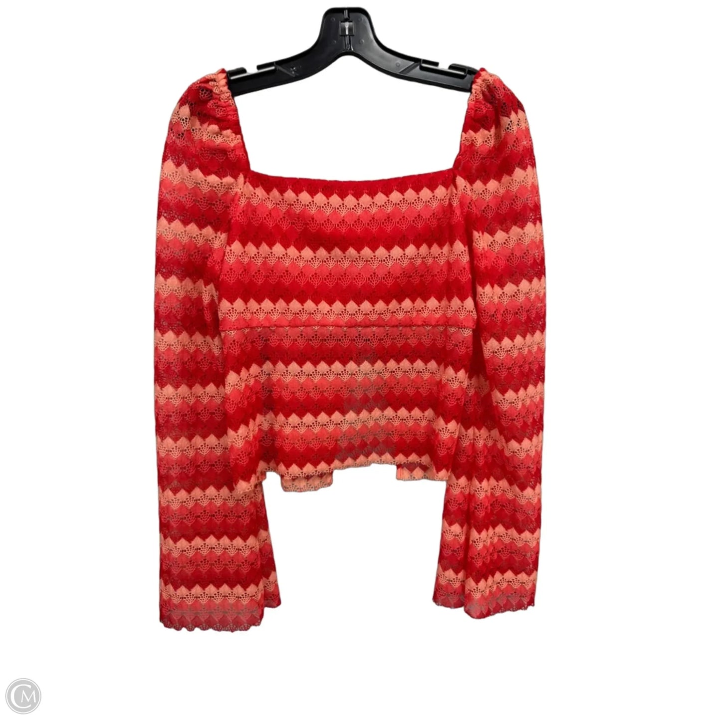 Top Long Sleeve By Chelsea And Violet In Orange & Pink, Size: L