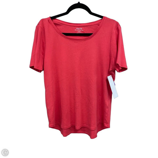 Top Short Sleeve By Chicos In Orange, Size: L