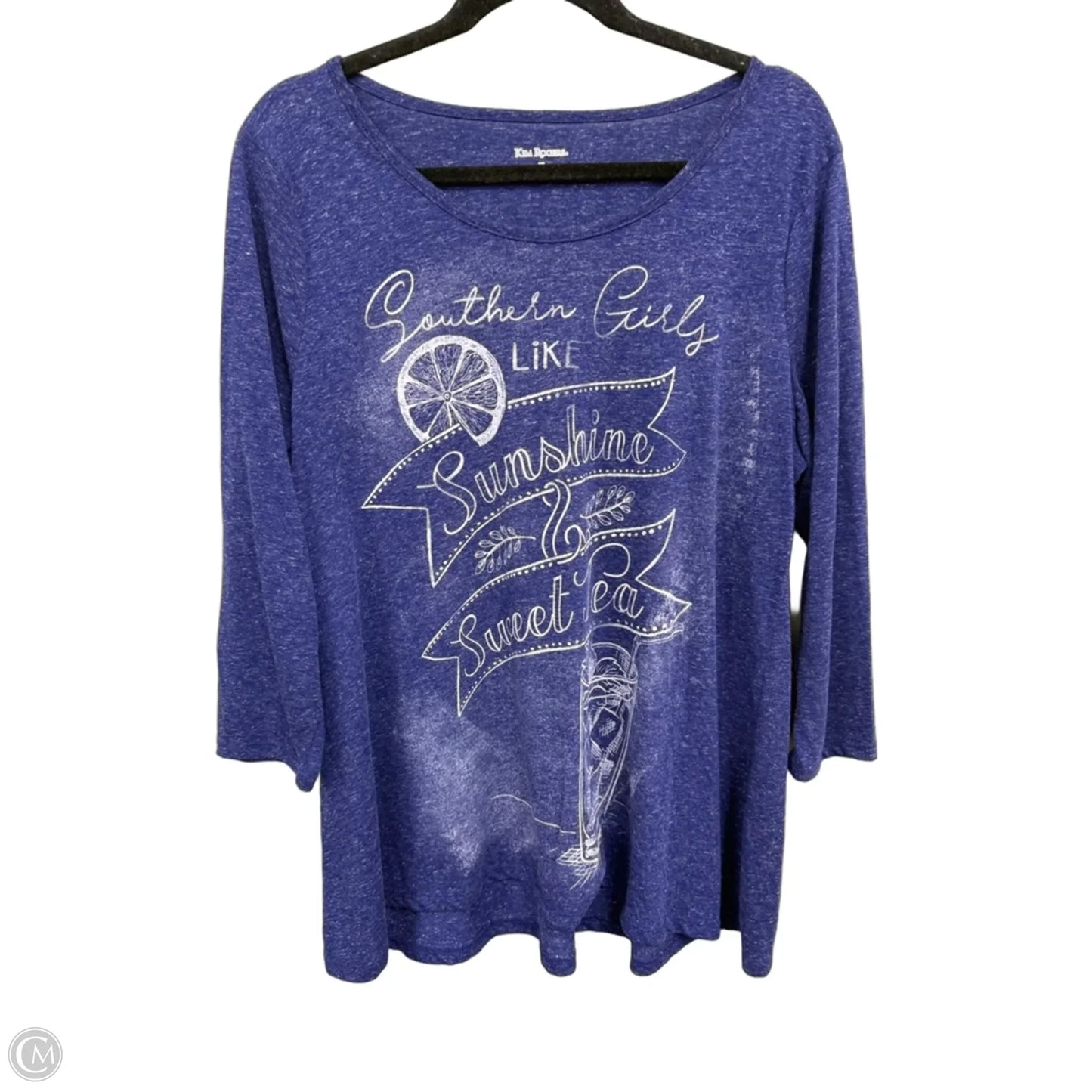 Top Long Sleeve By Kim Rogers In Purple, Size: Xl