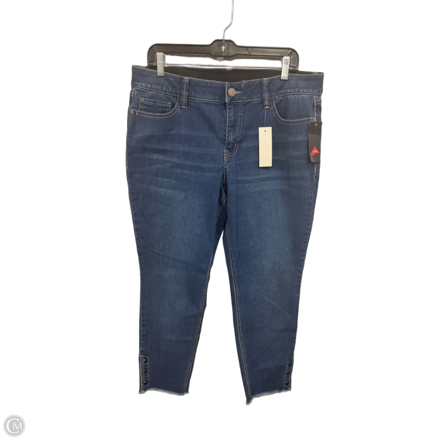 Jeans Cropped By Croft And Barrow In Blue Denim, Size: 14