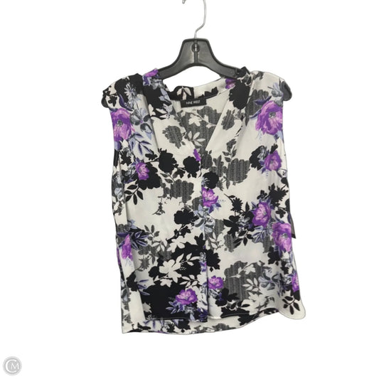 Top Sleeveless By Nine West In Black & Purple, Size: L