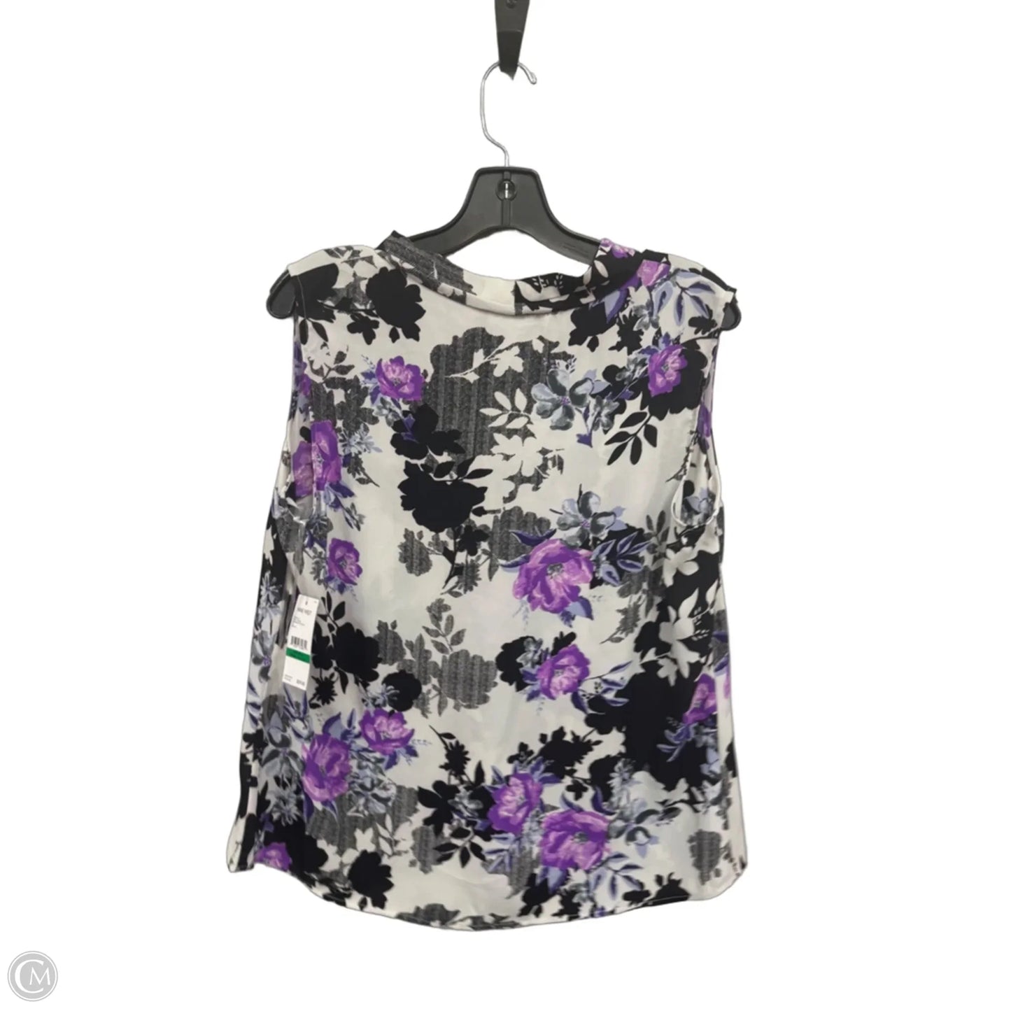 Top Sleeveless By Nine West In Black & Purple, Size: L
