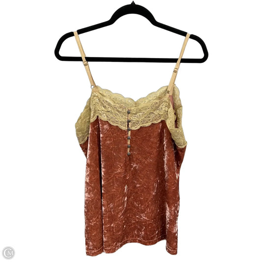 Top Sleeveless By Aratta Silent Journey In Orange, Size: L