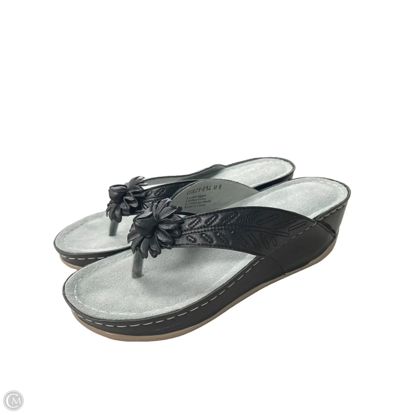 Sandals Flip Flops By Clothes Mentor In Black, Size: 8