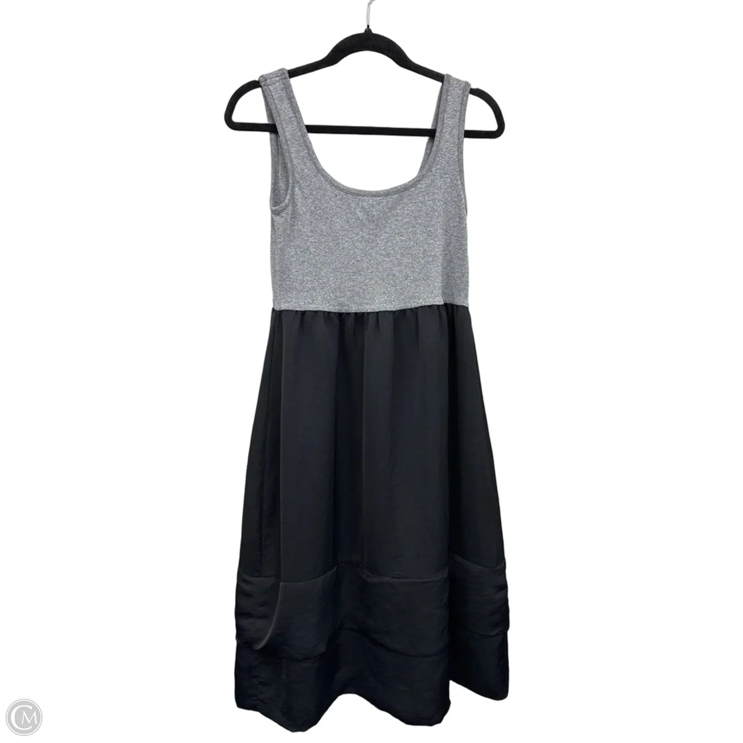 Dress Casual Midi By Massimo Dutti In Black & Grey, Size: M